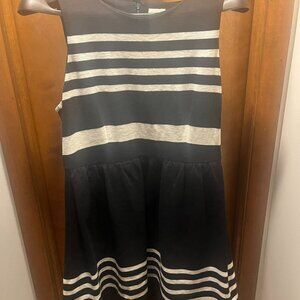 J. Crew Factory Daybreak Dress - Black and White Striped